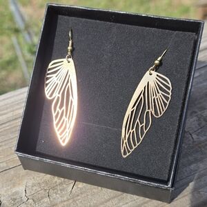 Delicate Gold Butterfly Wing Earrings